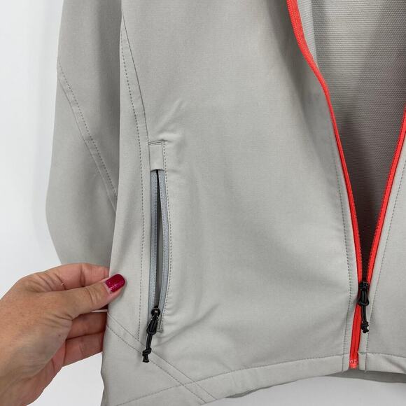 Merrell Quest Jacket Womens Size S Protect Light Gray Coral Full Zip Softshell - Picture 12 of 12